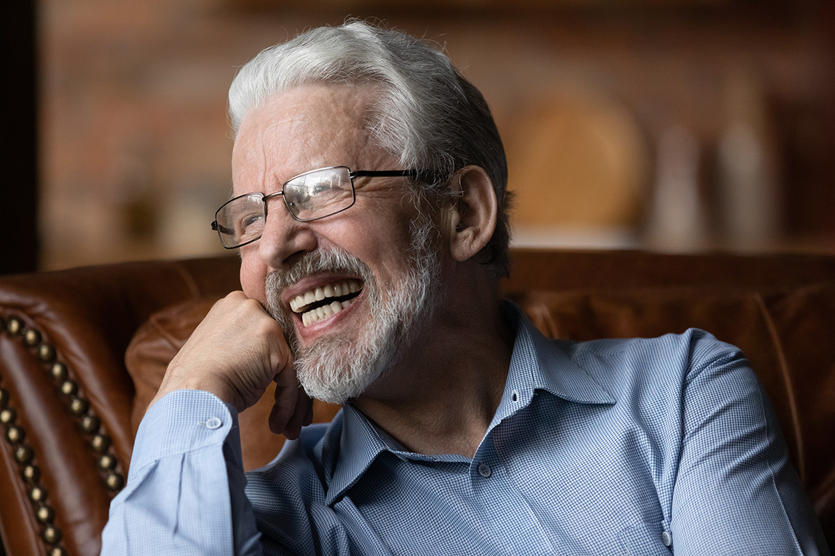 Older man smiling confidently